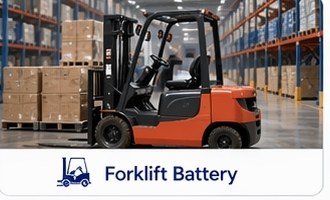 Industrial vehicle forklift battery application